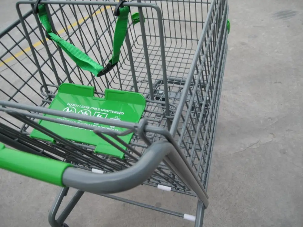 MOQ 50 PCS 190L American Style universal Cart With Light Grey Powder Coating, Shopping Trolley With 4 Swivel Wheels