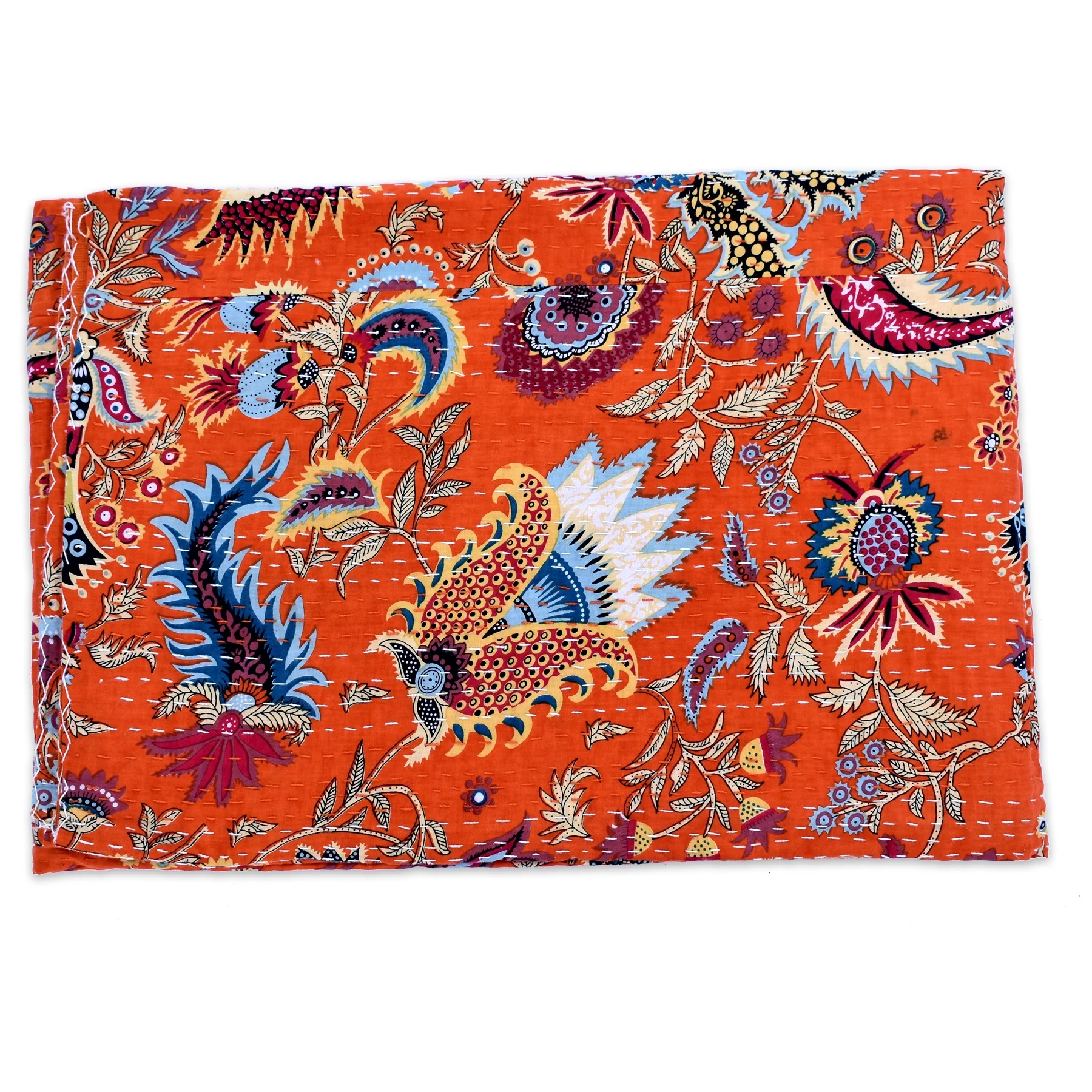 Hot Selling Indian High Quality Floral Printed Pure Cotton Blanket Handmade Kantha Quilt Wholesale