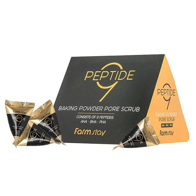 FARMSTAY PEPTIDE9 BAKING POWDER PORE SCRUB  - CPNP made in Korean Cosmetic - Exfoliation Moisturizing Pore Cleaner Nourishing