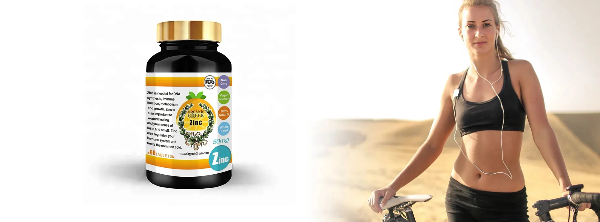 Organic Greek Vitamin Zinc Natural Non GMO Supports Production Of Energy Red Blood Cells Healthy Nervous System and Metabolism