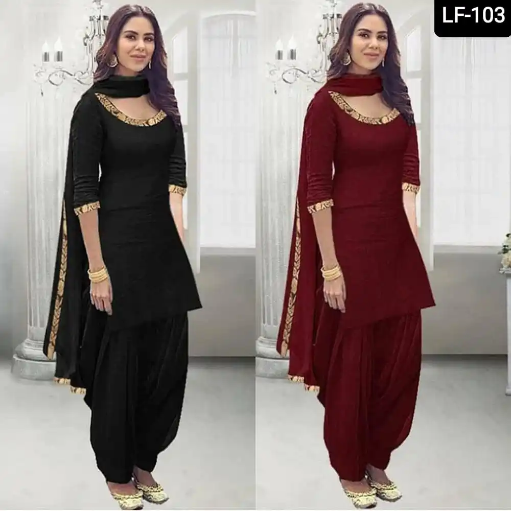 Indian Punjabi Georgette Patiala Suit with Embroidery and Sequence Work Heavy Salwar Suit with Fancy Dupatta for Indian Women