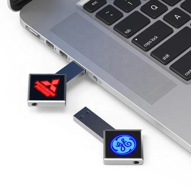 New Fashion usb design 1GB 2GB 4GB 8GB Rhombic Metal LED light USB 32GB gadget usb memory stick 64GB