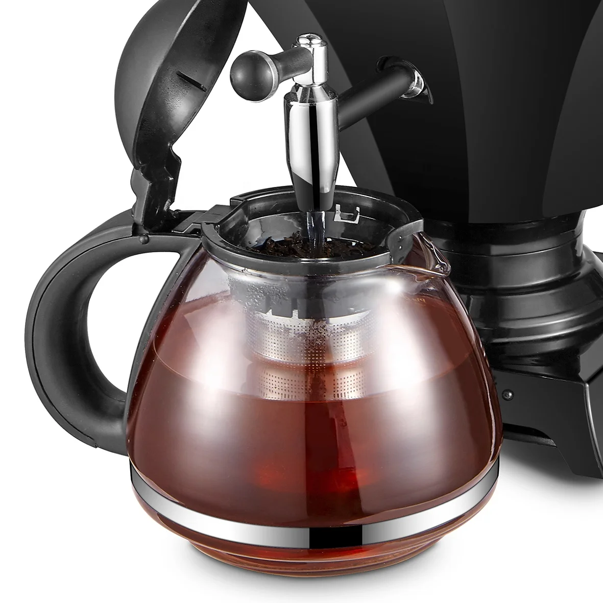 Electric Glass Russian Samovar with LED indicator and teapot