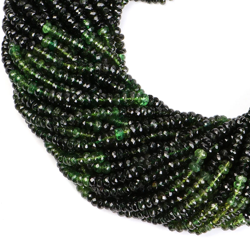 Hot Sale Chrome Tourmaline Faceted Rondelle Shape Beads Wholesale Tourmaline Gemstone Beads