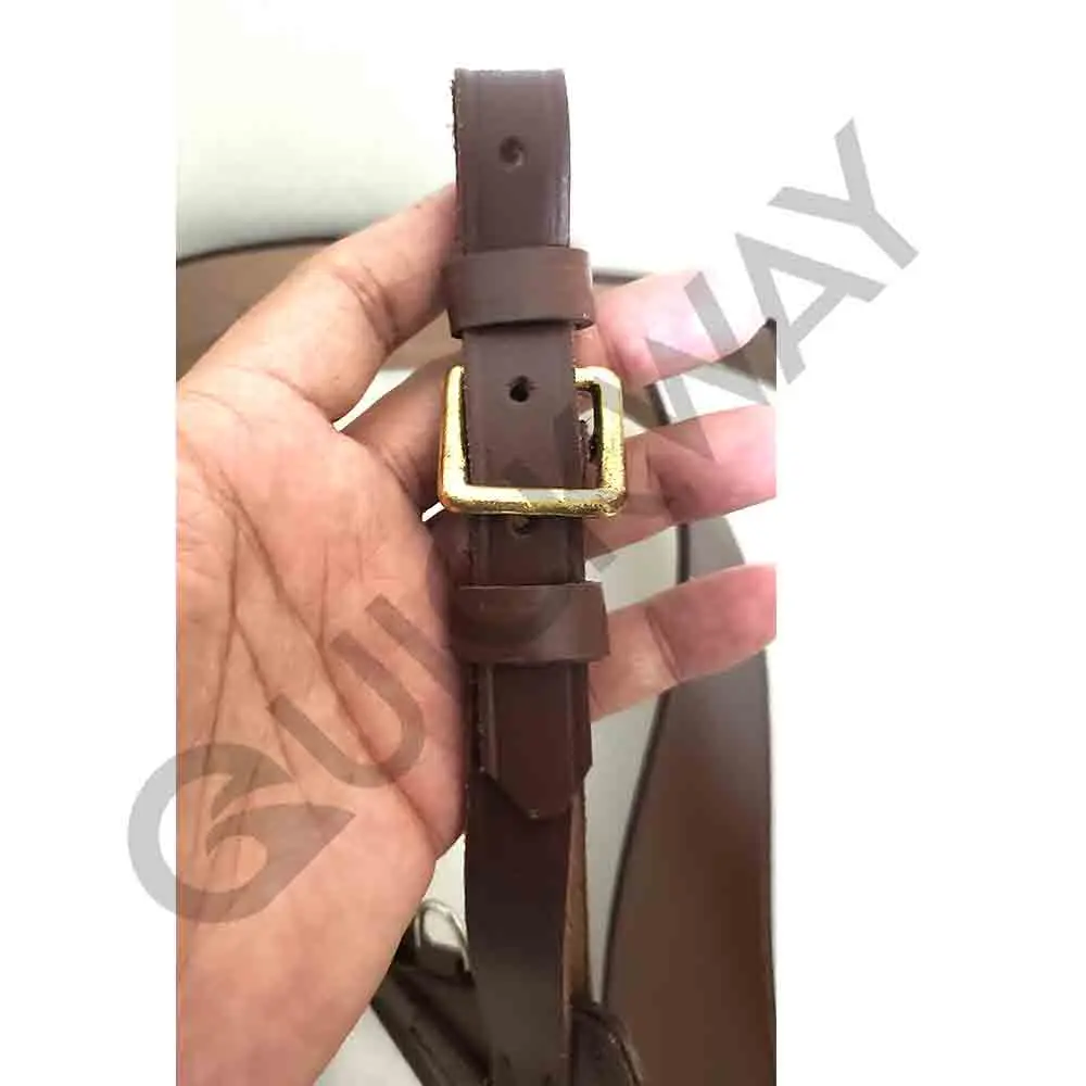 Factory Custom Ceremonial Cross Belts Brown Single Color and Gold Simple Buckle Cross Belt