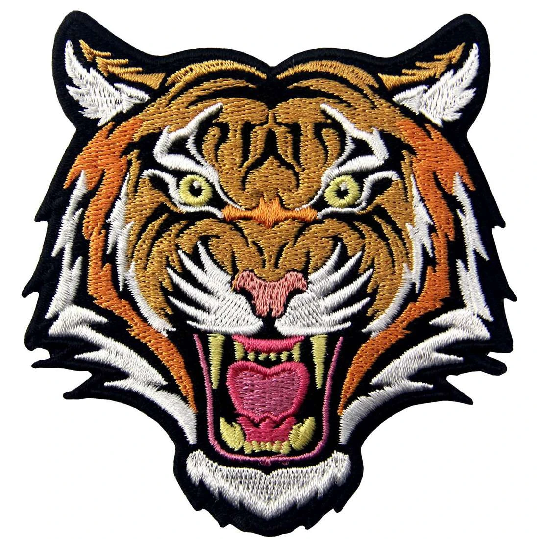 Manufacturer Quality Custom patches iron logo embroidery patch for clothing Tiger animal patches 3D
