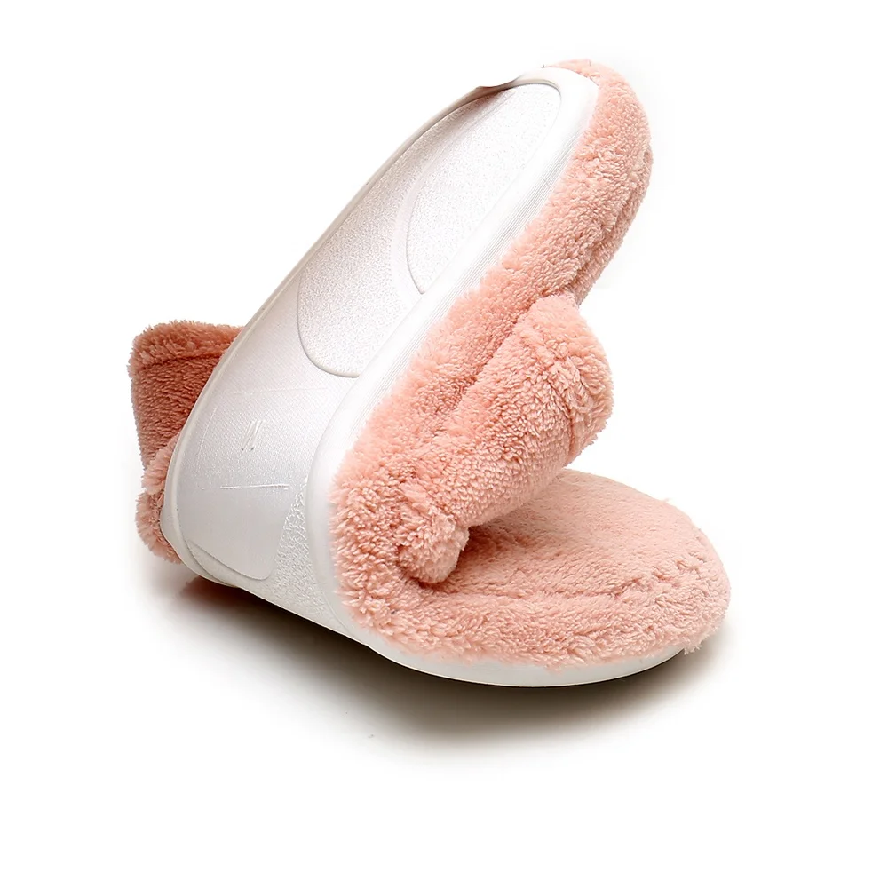 Terry Cloth Upper Custom Ladies Open Toe Fashion Indoor Slippers for Women Ladies