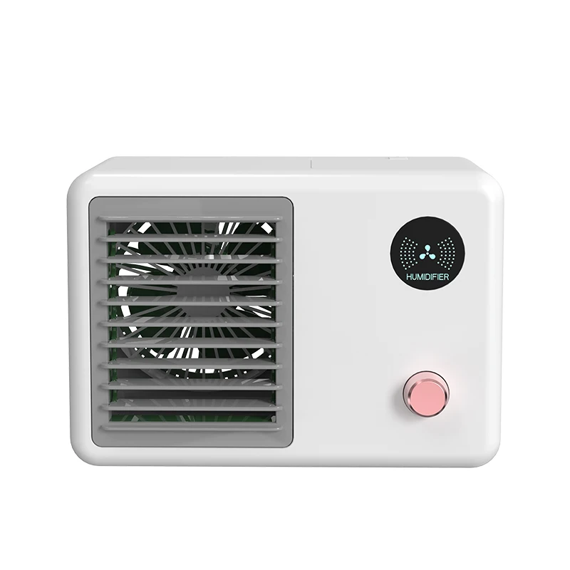 Easy retro pedestal mini small portable desk cold electric air water mist charging cooling portable stand table fans for office