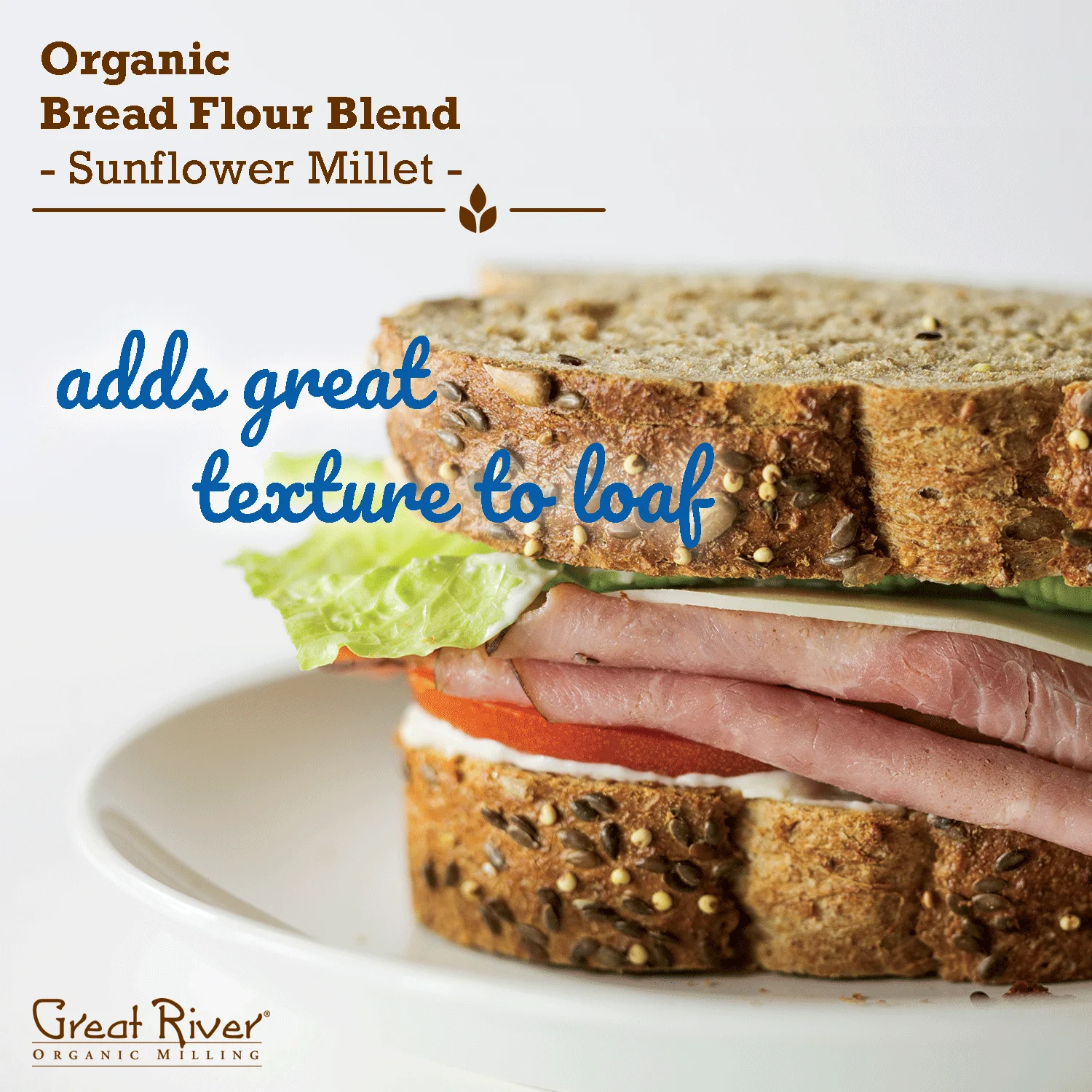 Great River Organic Milling Bread Flour Blend, Stone Ground, Organic, Sunflower Millet, 25 Pound (Pack of 1)