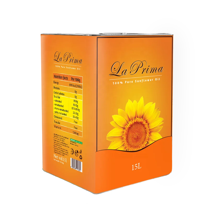 LA PRIMA High Quality 100% Refined Sunflower Seed Oil KOSHER Certified , origin - Ukraine,  15L 18L 20L metal tins