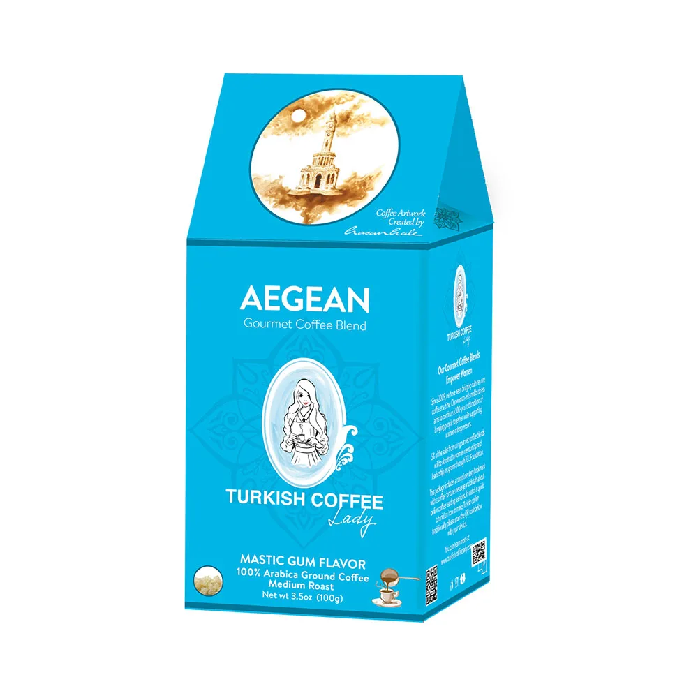 Turkish Coffee Lady Aegean Gourmet Coffee Blend 100g Arabica 1 % Brix MEDIUM ROAST Box Packaging Neutral Premium Grade from TR