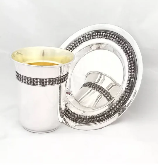 Кубок из серебра 925 пробы KIDDUSH с уникальным дизайном и покрытием еврейский подарок на свадьбу Juaddacia по оптовой цене в