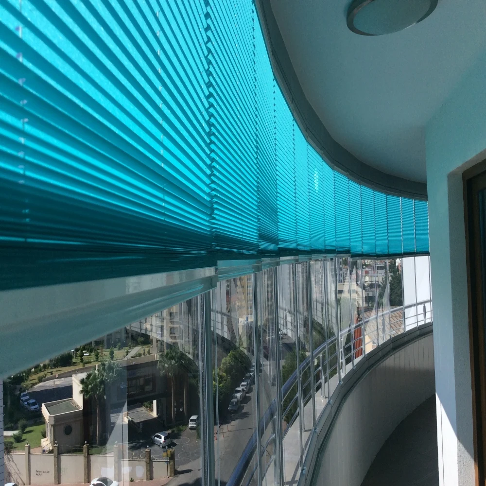 modern cordless pleated shade plisse curtain  blind for foldable glass  patio doors  and down control chainless hand control