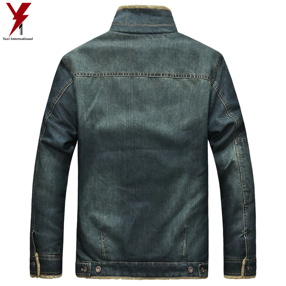 Fur Collar Men Denim Jacket Slim Fit Jacket Men Fashionable Denim Jacket