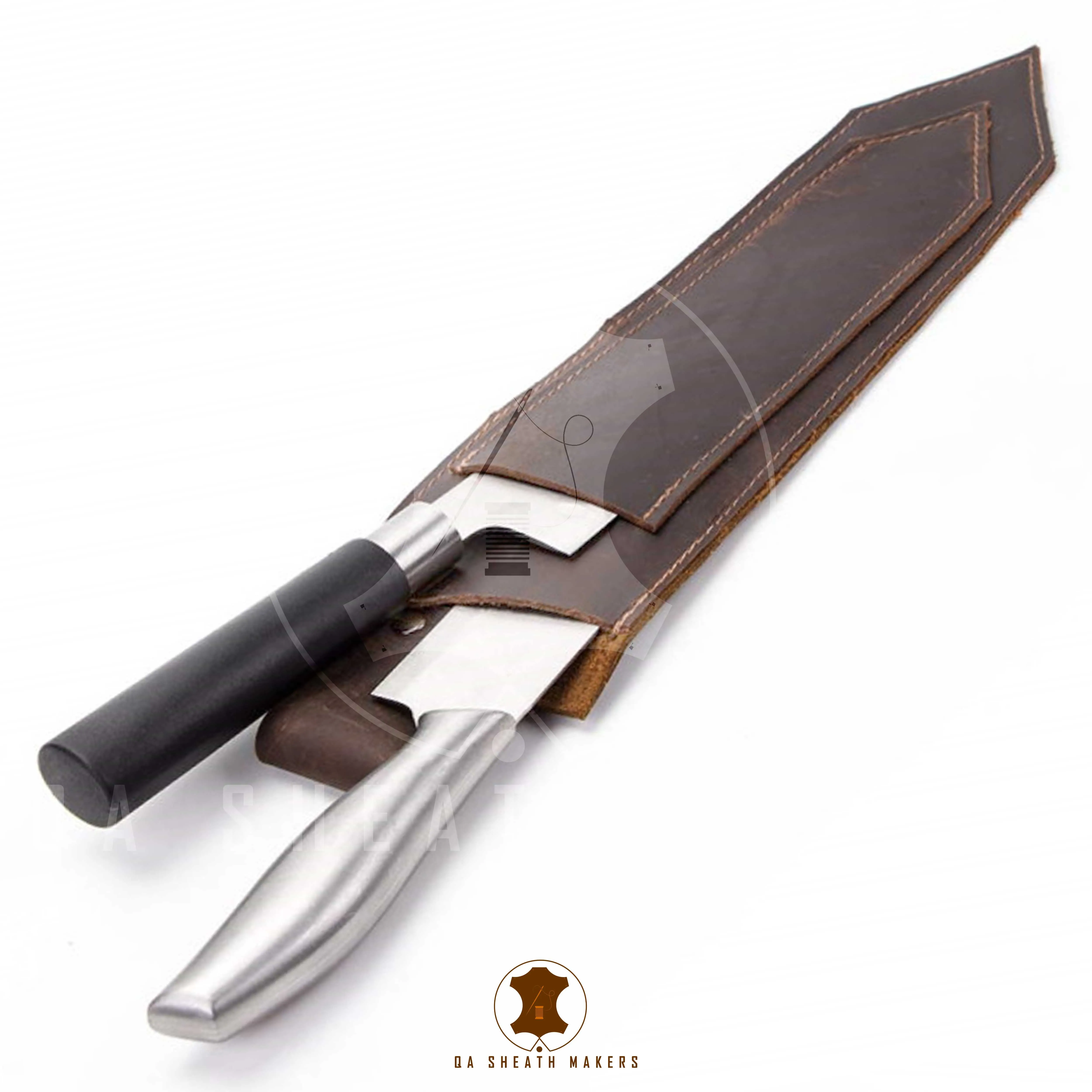 Amazon Trending Selling Factory Price Handmade Rich Grain Leather Sheath for Fix Blade Chef Knives