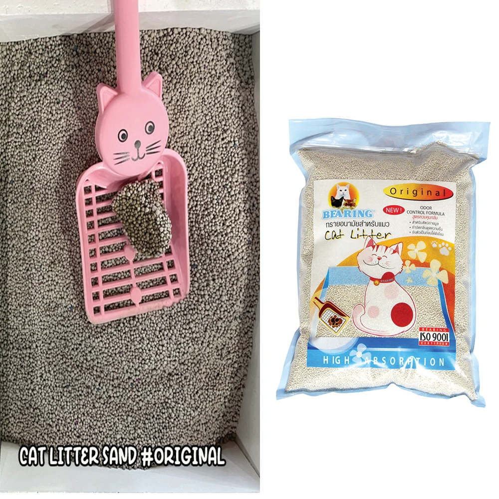 No.1 Easy Clumping Cat Litter of BEARING Cat Litter sand Extra 3 kg with Odor Absorbing Technology #Original scent from Thailand