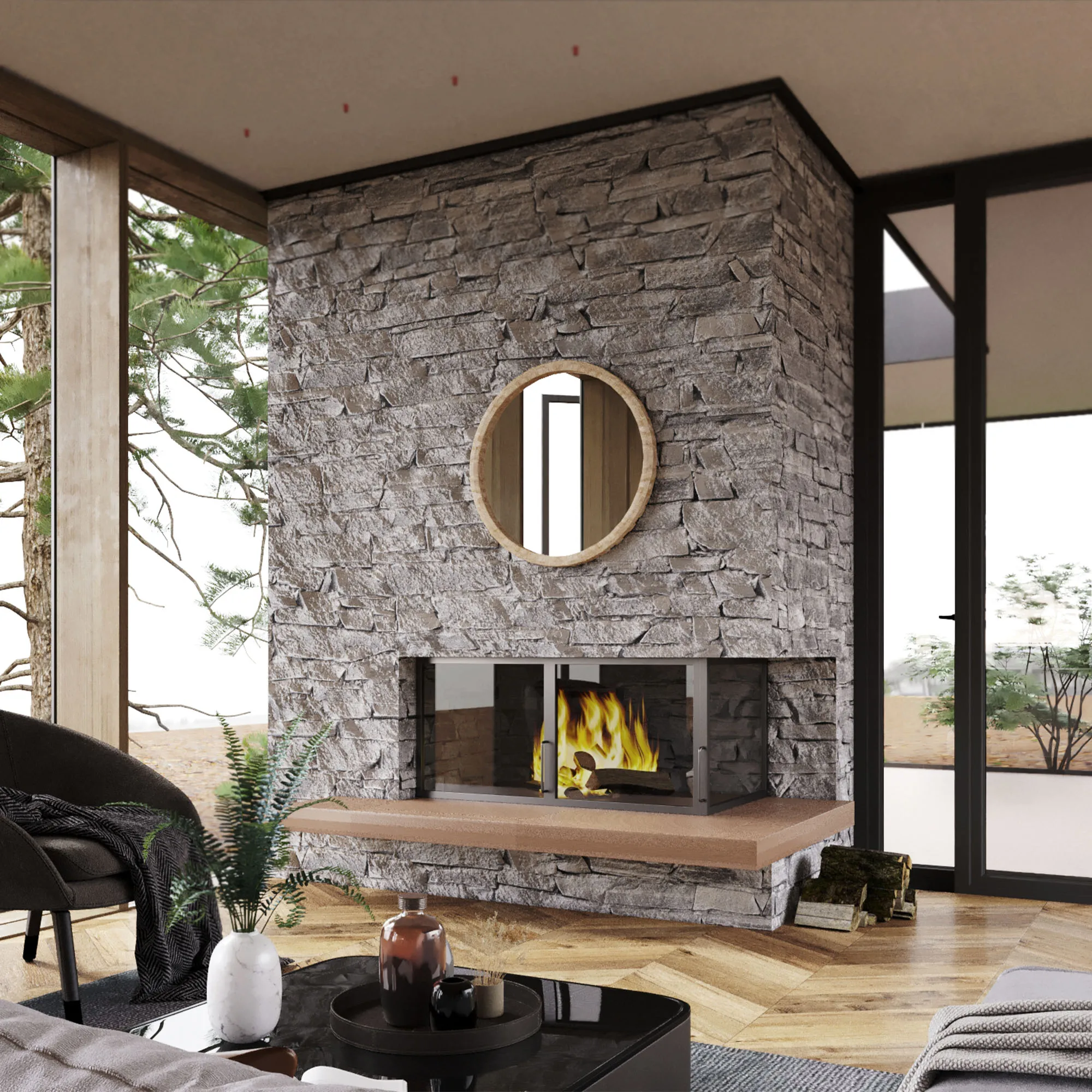 Vietnamese Mother of Pearl Mirror Round  Wall Hanging Mirror