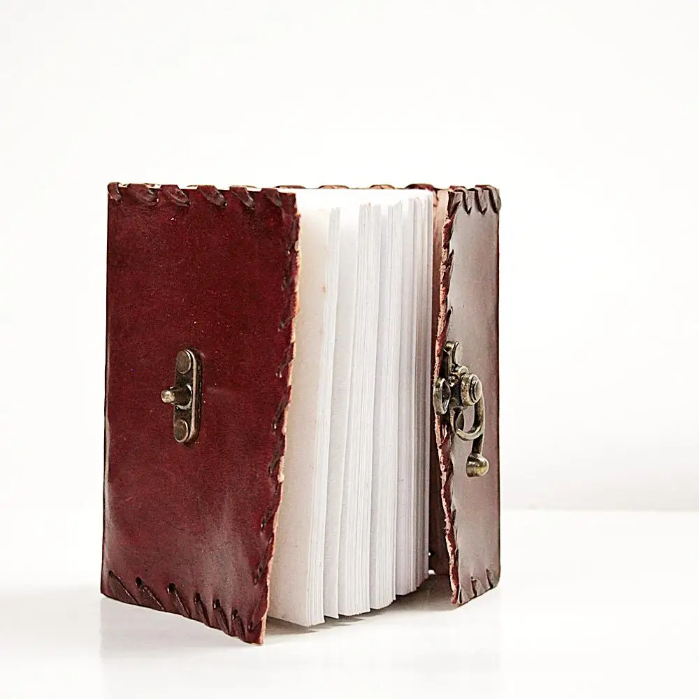Small Single Latch Pocket Size Leather Cover Journal Notebook Diary With Handmade Paper small pocket journals latch journals