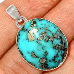 Set of Very Rare AAA Iranian Turquoise Oval Cabochon Gemstone Pendants