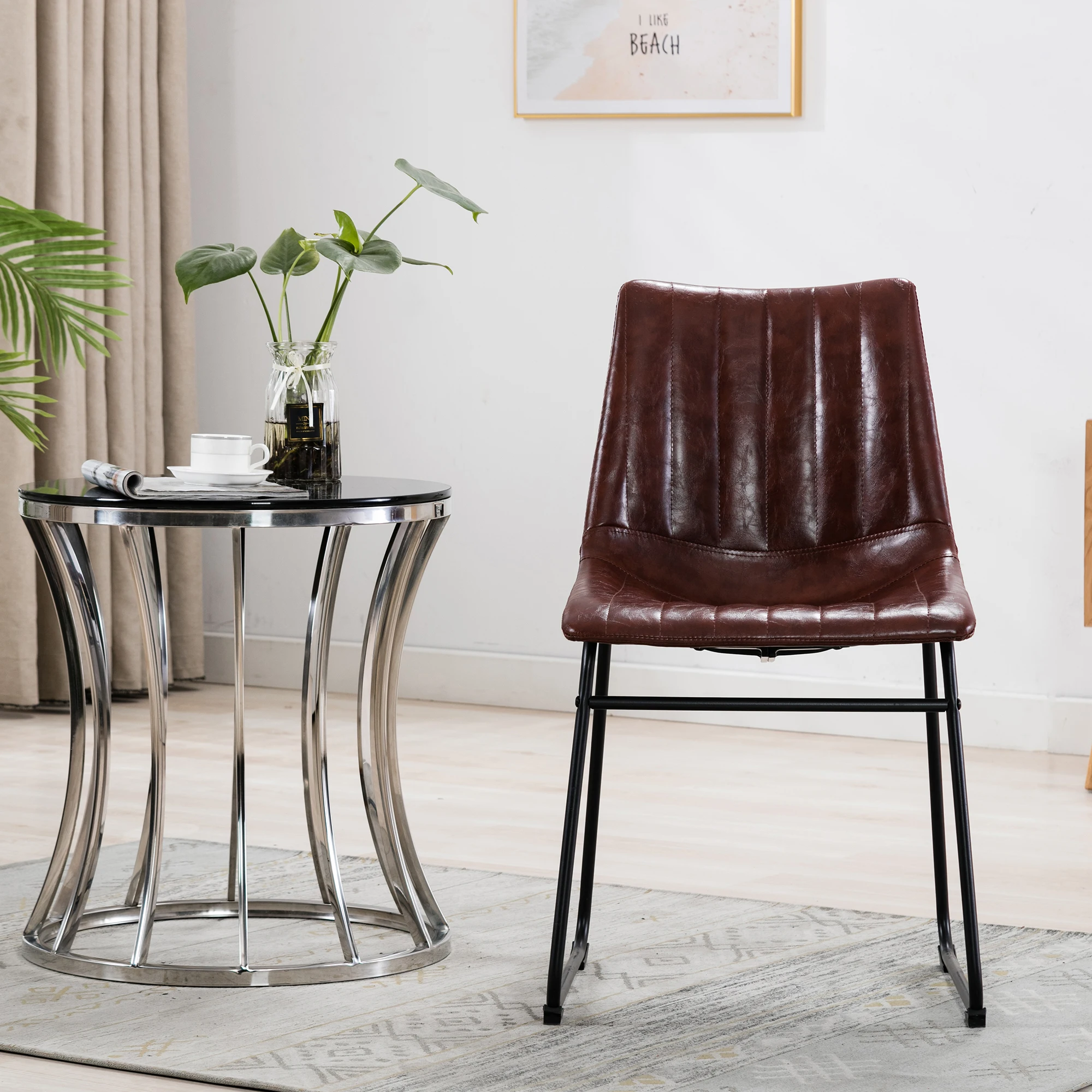 Noble flannelette gold leg Red lounge chair for living room