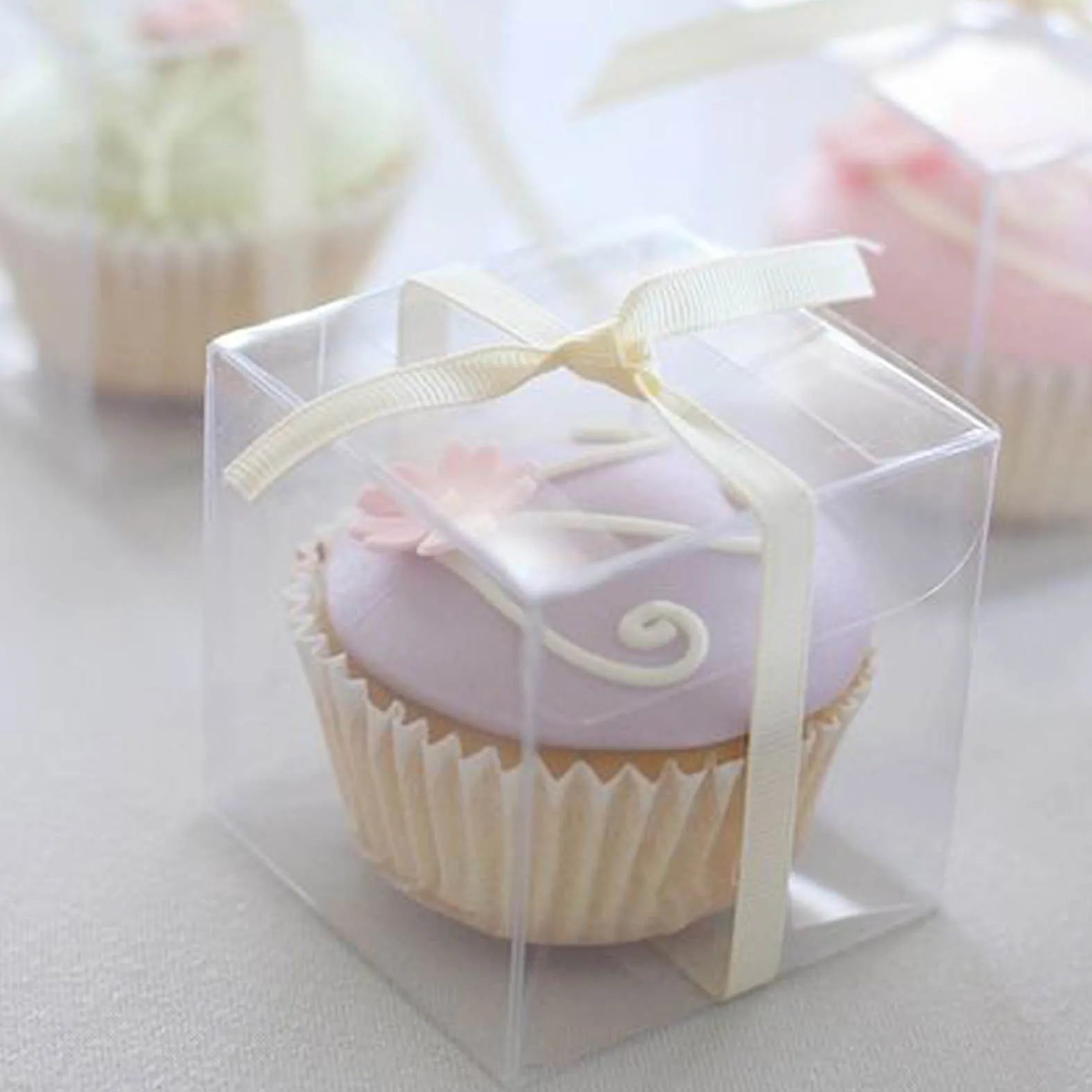 Wholesale Transparent Box Clear Small Plastic tiramisu Candy Dessert Boxes PS Mini Box Transparent