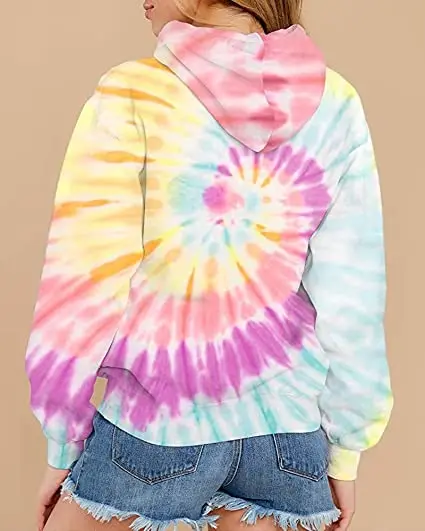 2021 Tie Dye Long Sleeve for mans and Women Clothing Rainbow Tie Dye Hoodie sweatshirts