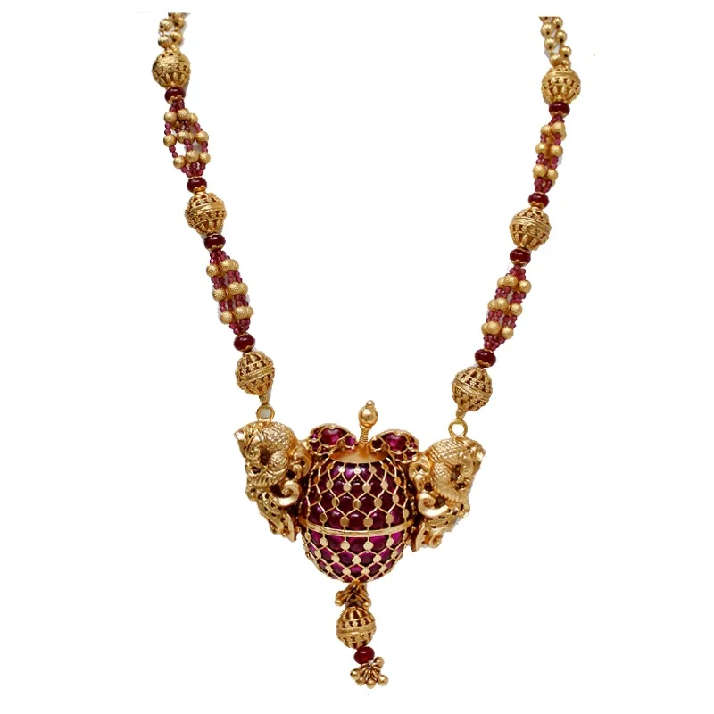 Женские гордость дизайнерские Позолоченные Традиционные ювелирные изделия кулон комплект ювелирных изделий для женщин (красный)