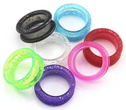 Multiple color Soft Silicone Scissors finger ring Inserts barber shears sparkle & simple look