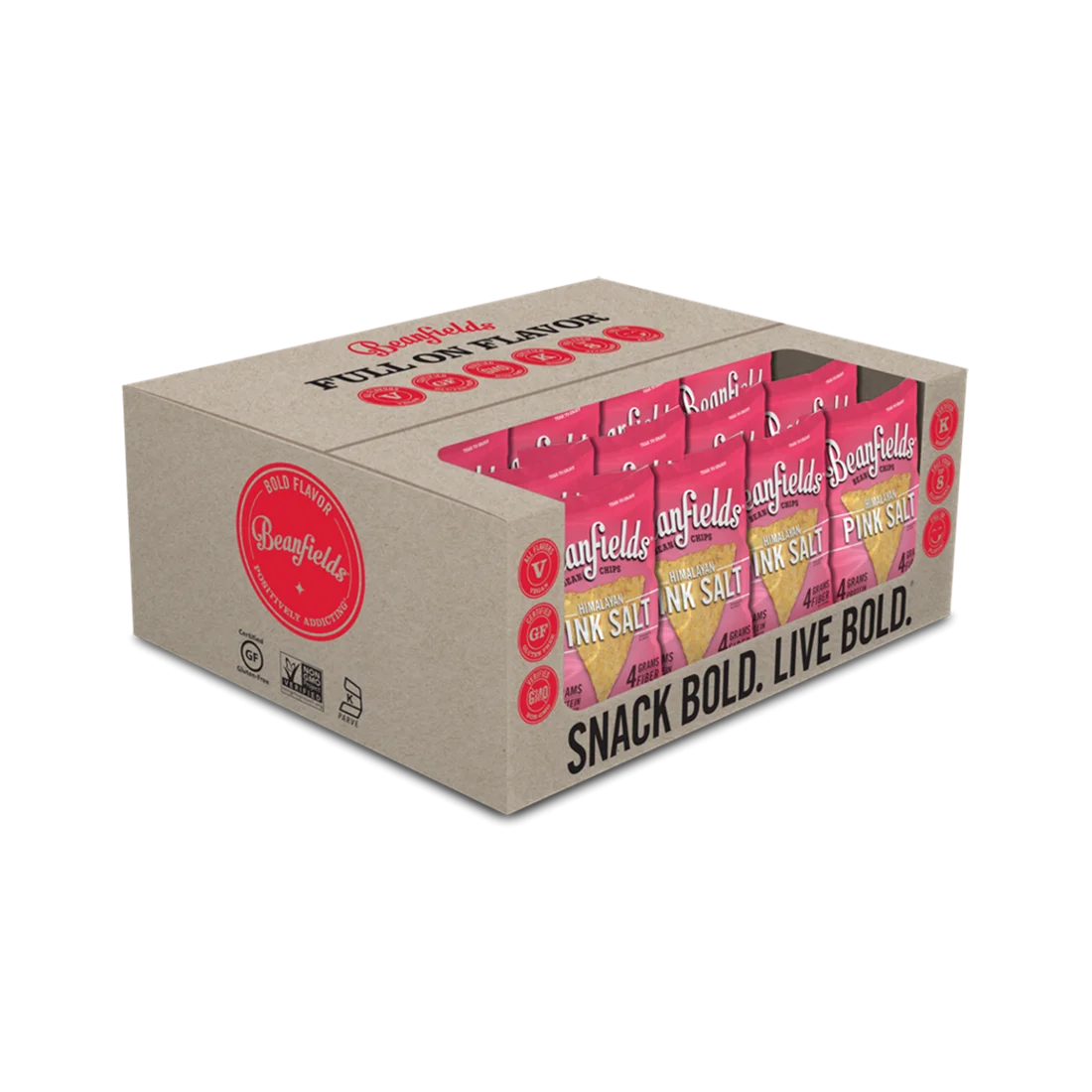 Bean Chips Beanfields Himalayan Pink Salt Vegan Bean Chips 1.5oz Case Made In USA