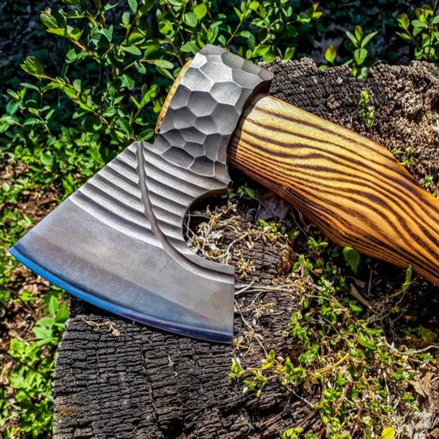 Топор Ручной работы Tomahawk, боевой топор викингов с кожаным чехлом