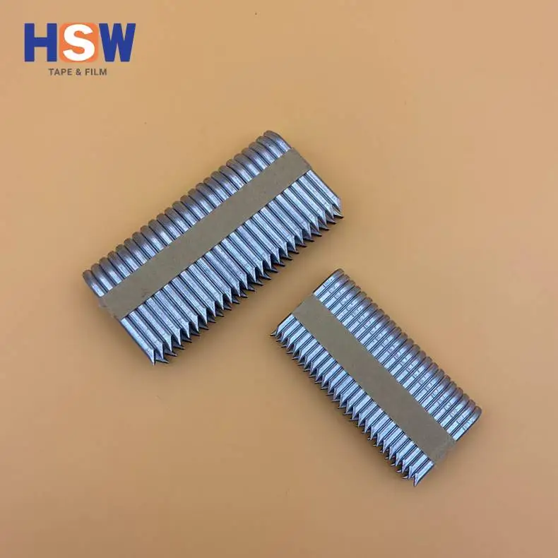 Adhesive tapes for paper strip nails and fencing staples