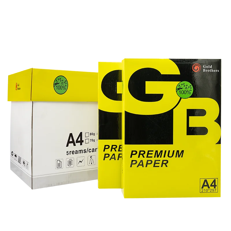 
98-110% Brightness OEM Factory A4 Copy Paper 70GSM 80GSM Copier Copypaper 500 Sheets/Ream - 5 Reams/Box A4 Copy Paper 