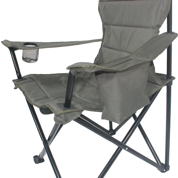 Padded  deluxe  beach chair folding portable camping garden beach armchair with cup holder