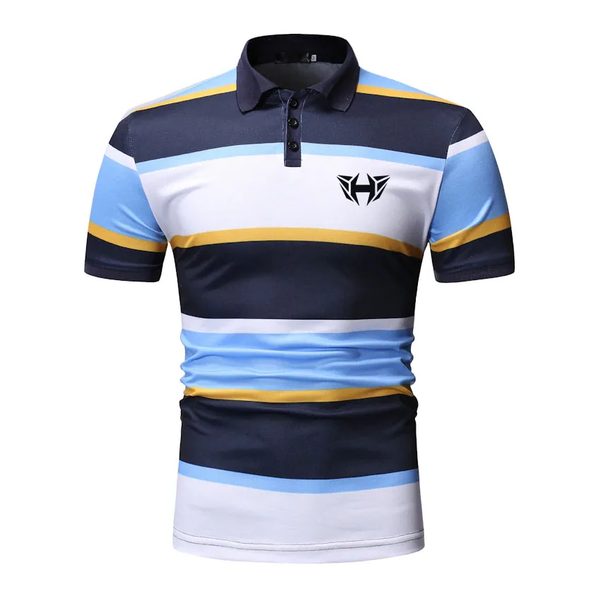 
Dropshipping New Brand Quality Cotton Polos Men Letter printing Polo Brand Men Casual Patchwork Male Polo Clothing 
