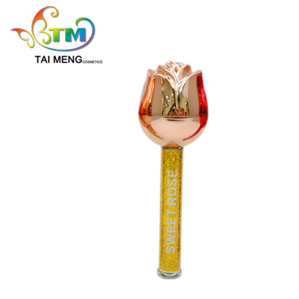 Electro-plated rose cap custom label lip gloss vendor