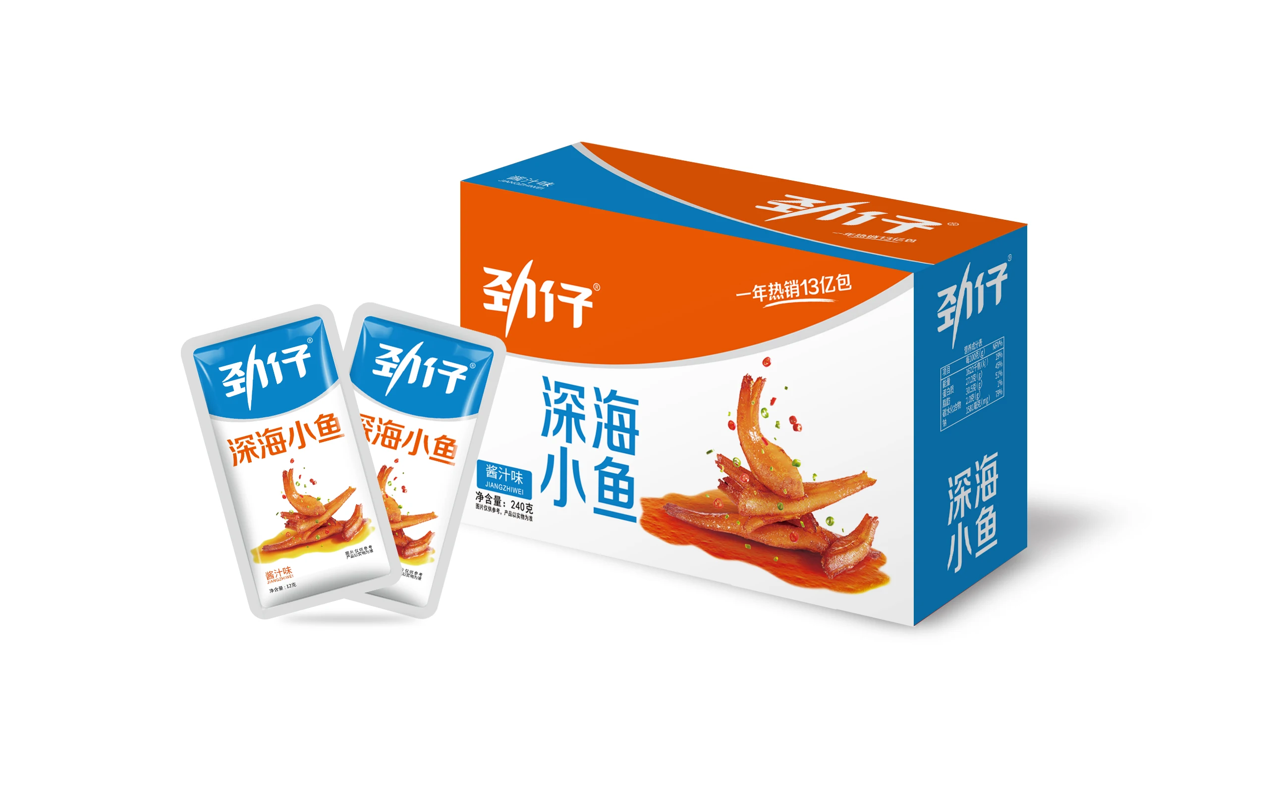 Китайские сушеные морепродукты закуски JINZAI острый жареный анчоус