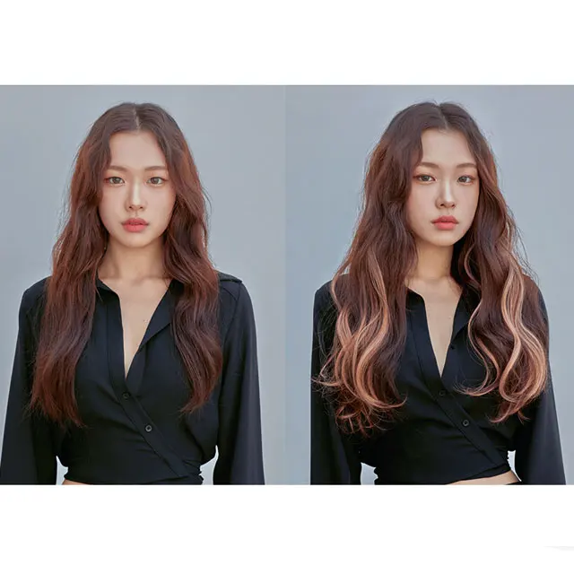 Hair extensions Salon Color Piece Fashion Wig - made in Korea - Synthetic High Temperature Fiber K POP Style pretty girl style