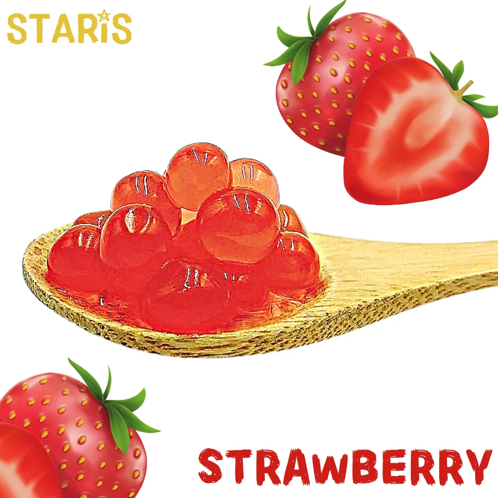 [Заказ образца] Бесплатная доставка ароматизатор клубничного сока boba, тайваньский жемчуг tapioca halal