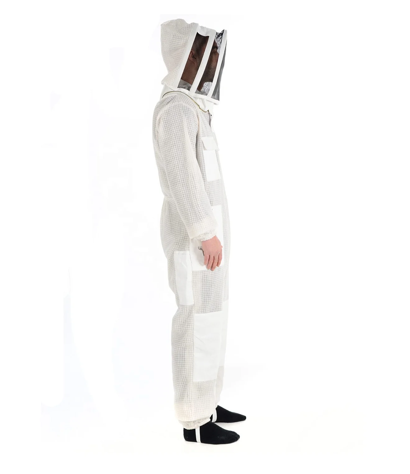 Beekeeper 3 Layer Cotton Fancing Veil Zipper Bee Protective Clothing Jumpsuit for Beekeeper Bee Protective Clothing Suit