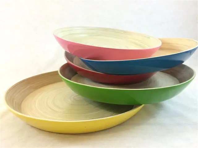 BAMBOO VIETNAM LACQUER SALAD-FRUIT PLATE
