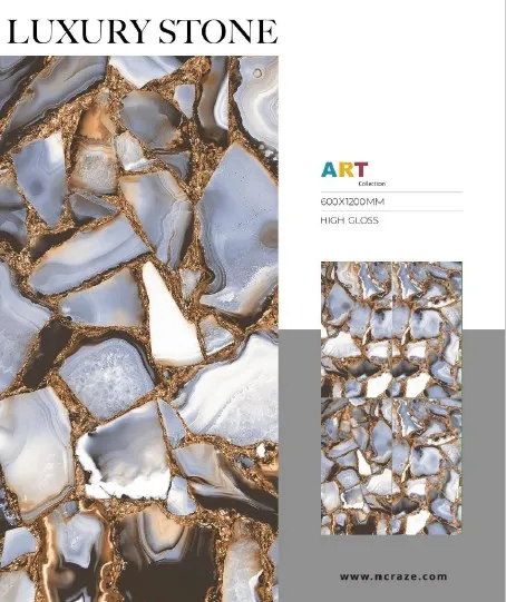 60X120CM High Glossy Surface Big Tile Digital Glazed Polished Porcelain tiles for both Walls and Floor Supermarket In Web Gris