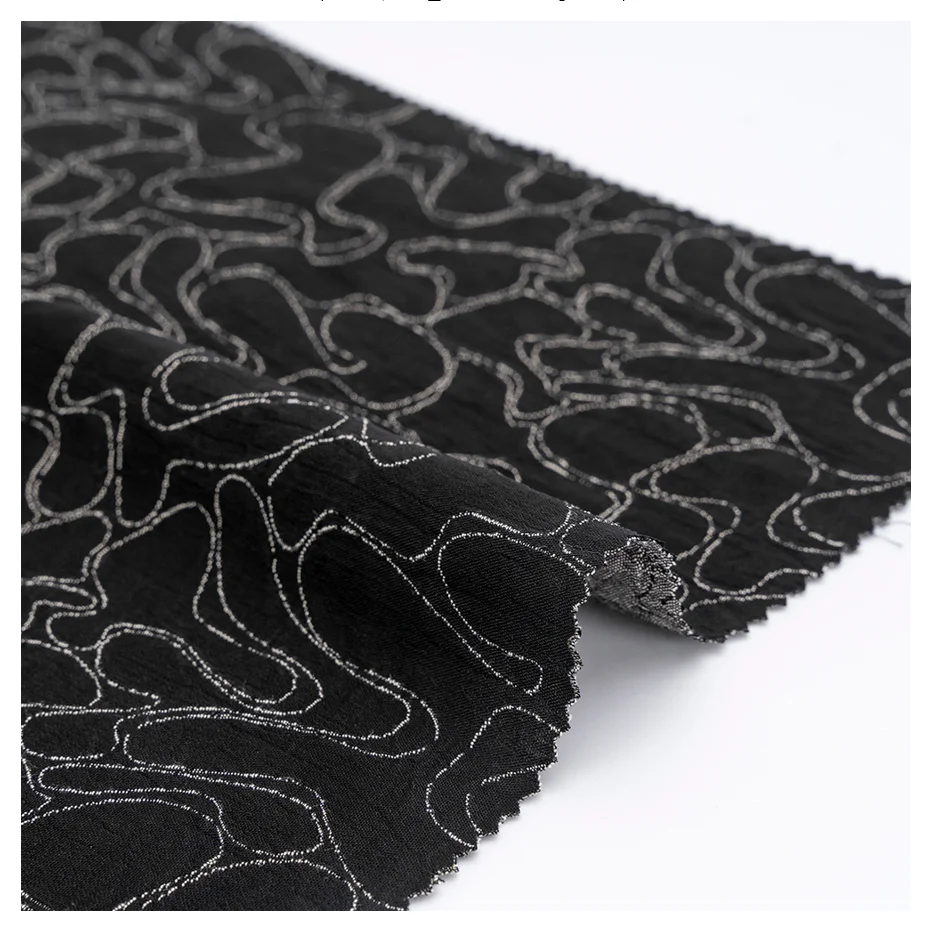 ABAYA FABRIC MANUFACTURER SUPPLY Factory Polyester Rayon Jacquard Fabric for Dubai Formal Black Winter Abaya Dress Fabr