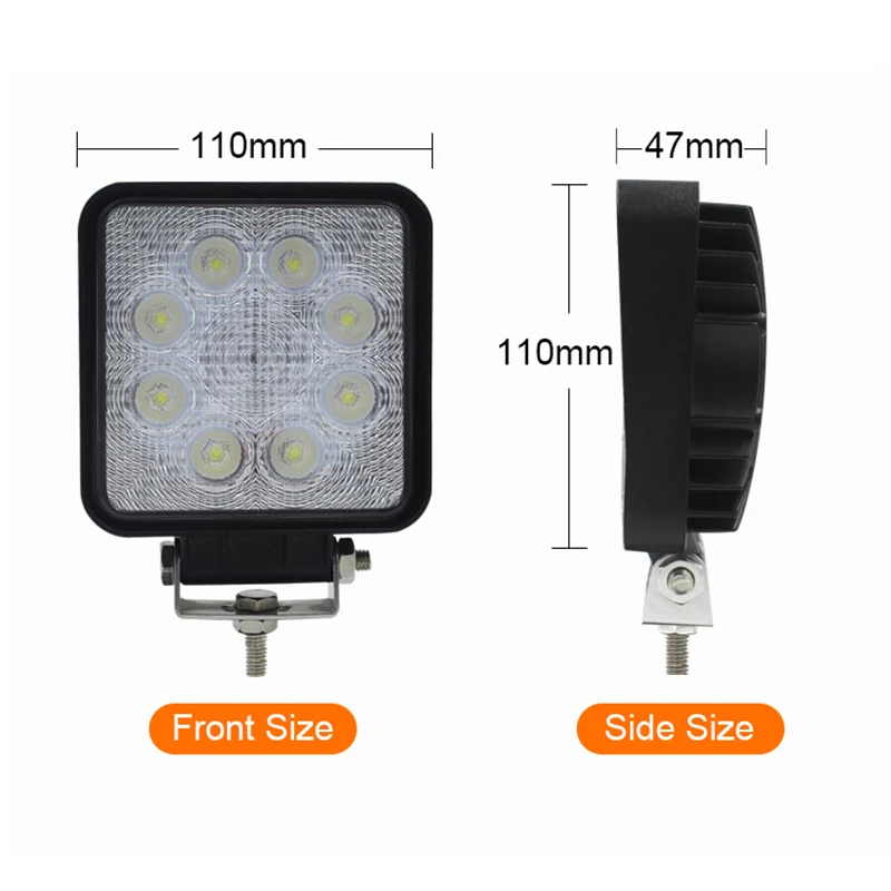 Auto lighting systems 24w led work lamp 4 inch aluminium 4x4 led lights super spotlight led work light for  offroad