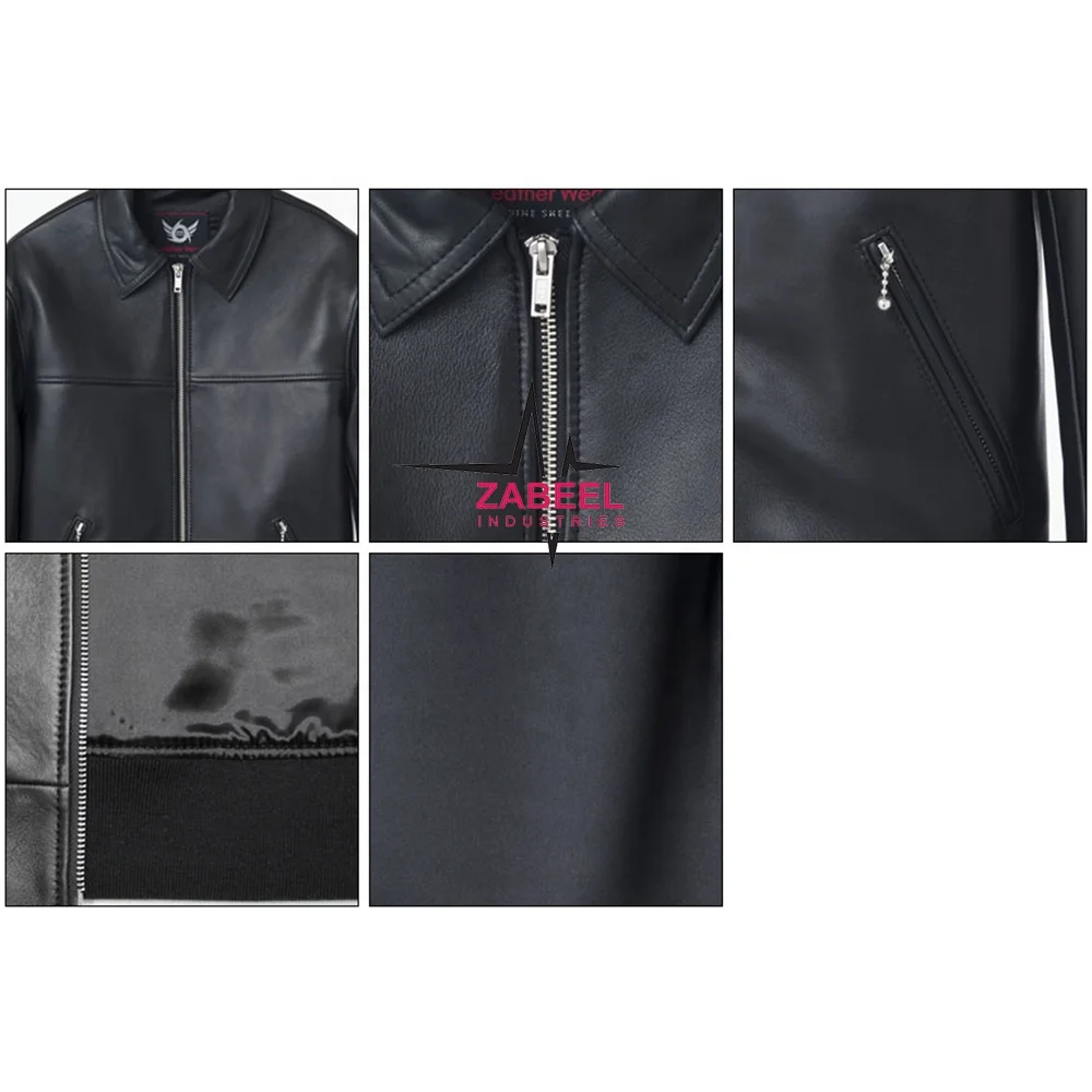 Sheepskin Leather Blouson Jacket Riders Sheep Leather Single Leather Jacket Triple Six By Zabeel Industries