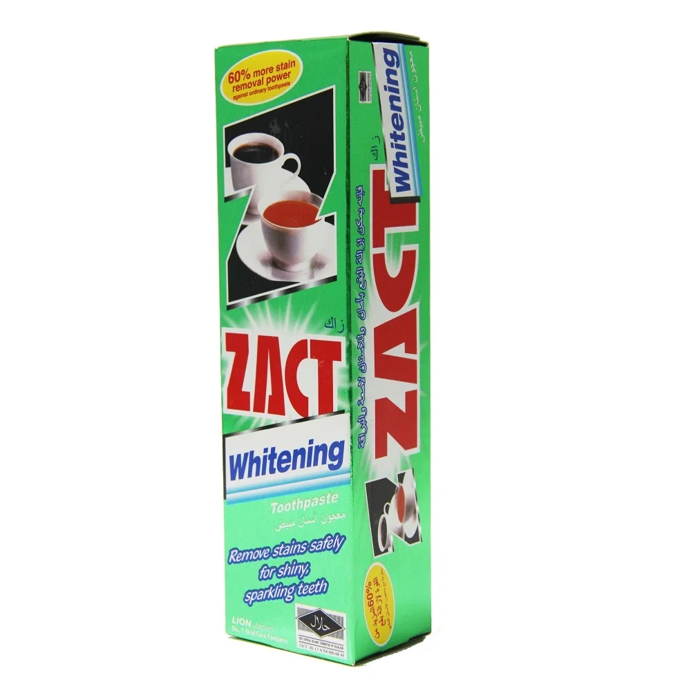 High Quality Natural Smell Zact whitening Toothpaste For Adult With ISO Halal Certificate
