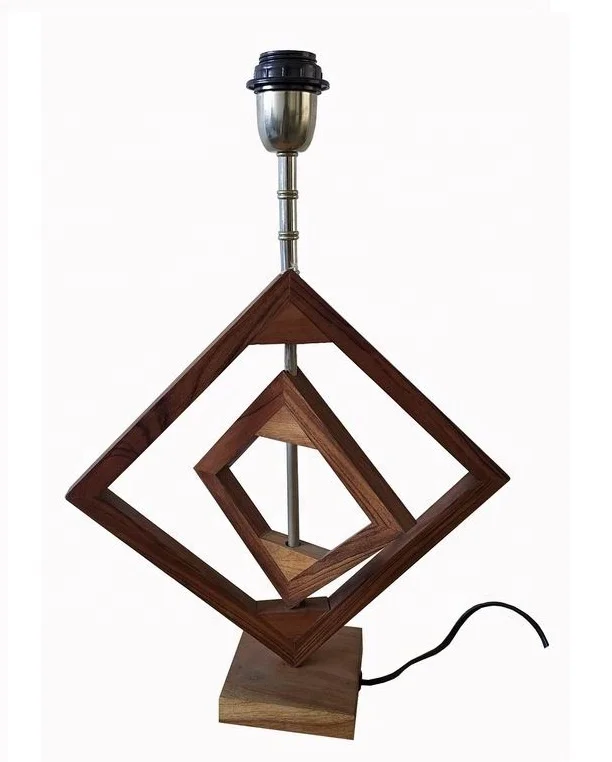 Modern Designer Wooden Table Lamp with round Shade Classic Style Bedside Room Decor 110V ABS Glass Body PC LED Light Source