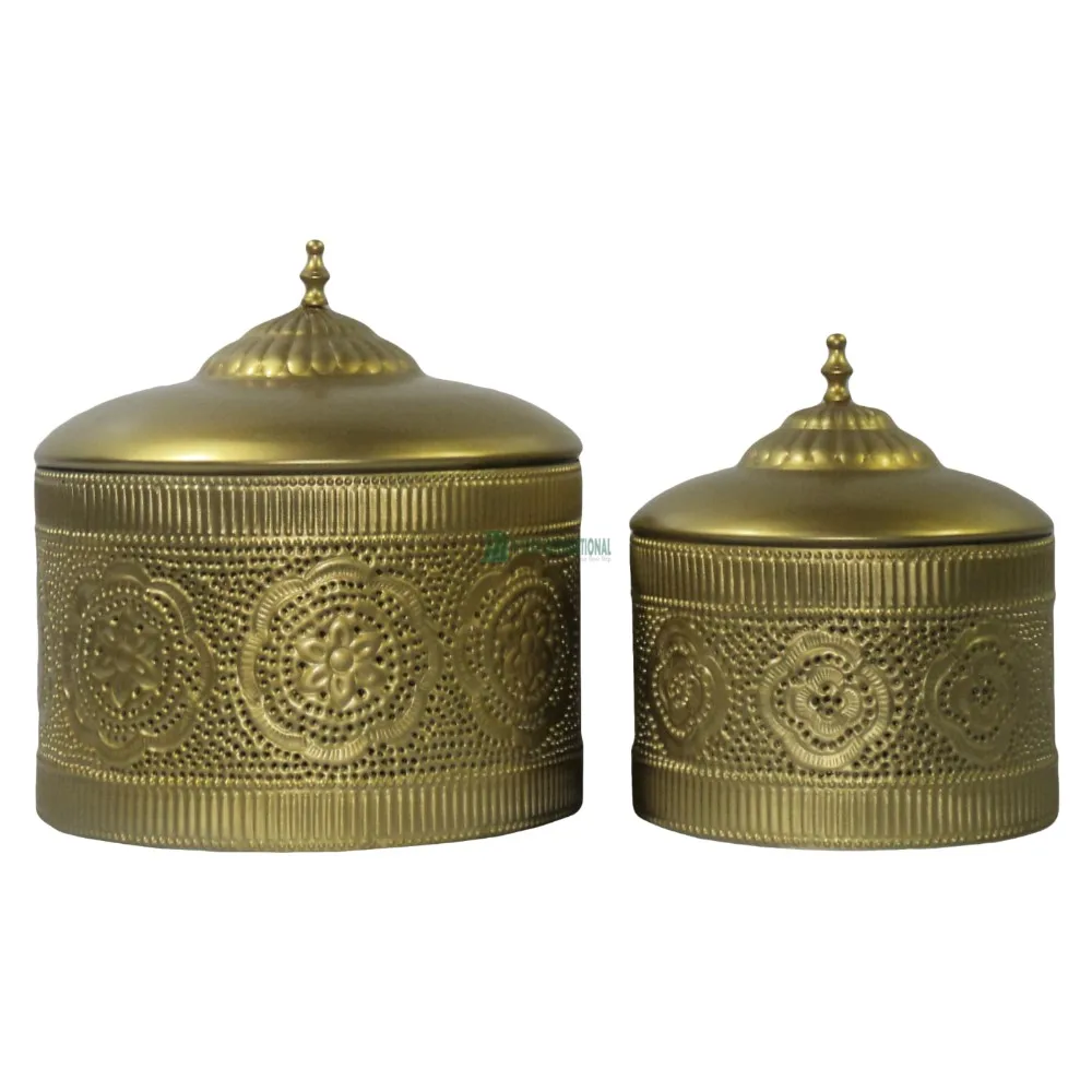 Designer Chocolate Boxes - Metal - Iron - Tin - Gold - Multi Purpose - Antique - Canister - Wholesale - Handmade- Bulk- Supplier