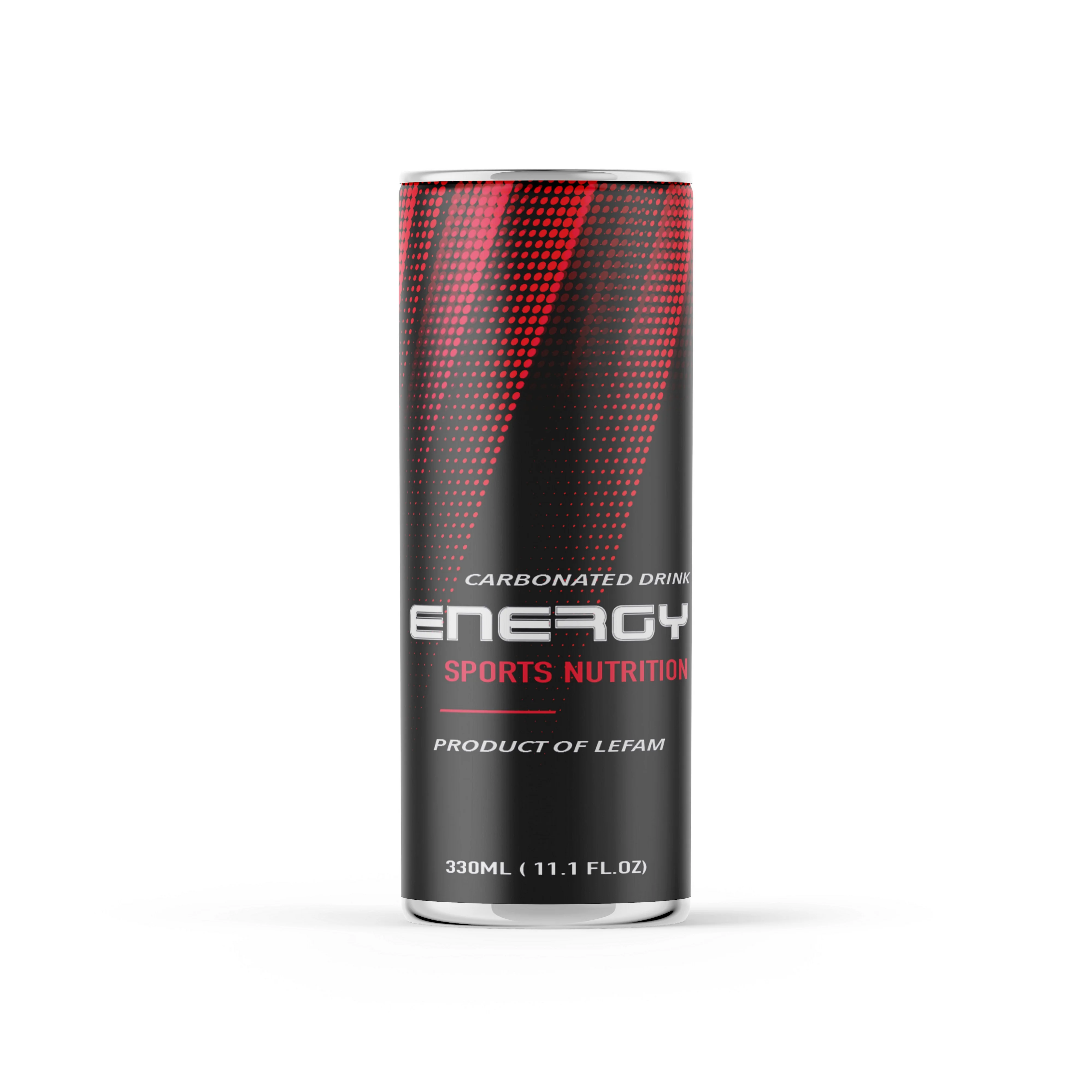 Sleek Aluminum Can Carbonated Energy Drink  Can 330ml with Gas Beverages Low MOQ, Wholesale ISO GMP HALAL