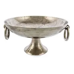 Raw Aluminum Footed Bowl