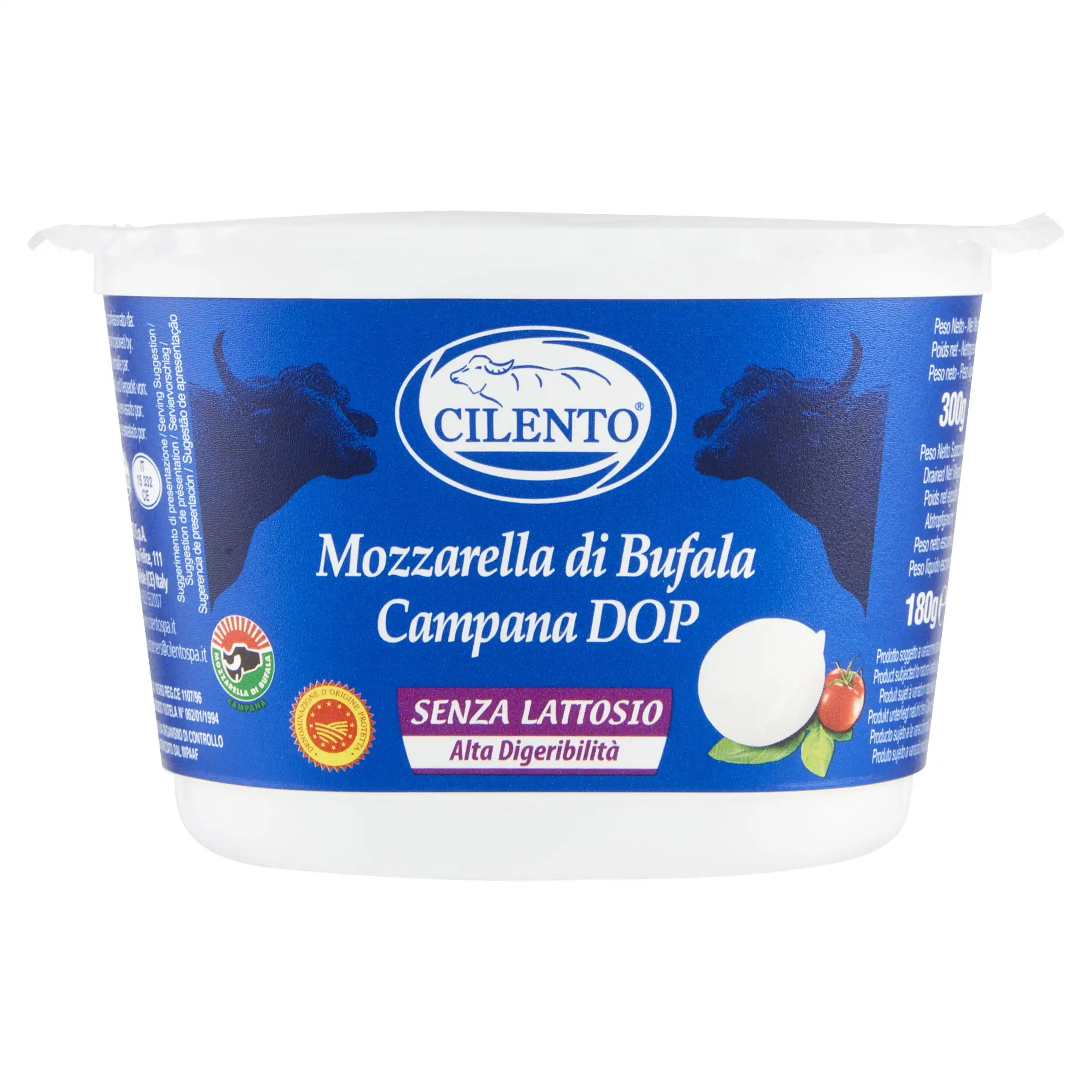 Lactose Free High quality Italian fresh cheese  Mozzarella di Bufala Campana PDO tub 180g